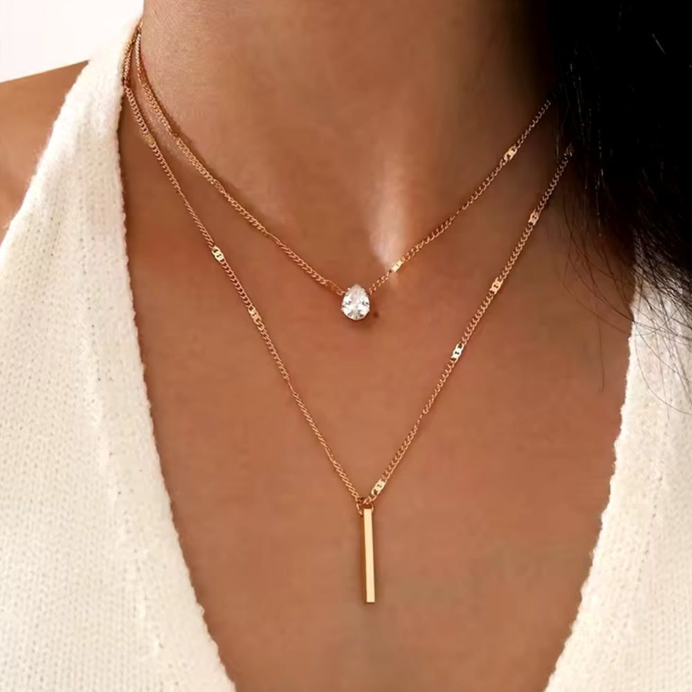 Gold Filled Cubic Zirconia Necklace Set